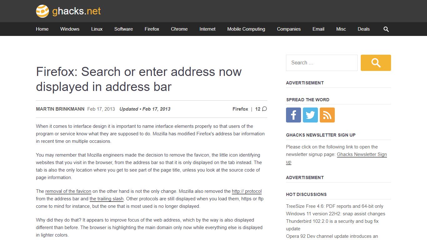 Firefox: Search or enter address now displayed in address bar
